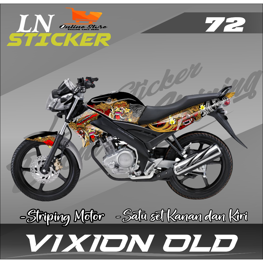 Decal Sticker Variasi Fullbody Vixion - Dekal Stiker Vixion Old  LN 72