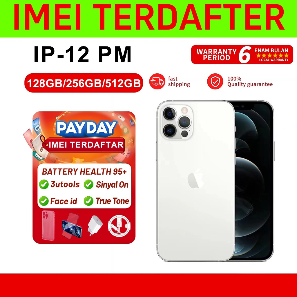BC IPHONE 12 PRO MAX SECOND IMEI Permanen 100% Original FULLSET 128GB 256GB 512GB