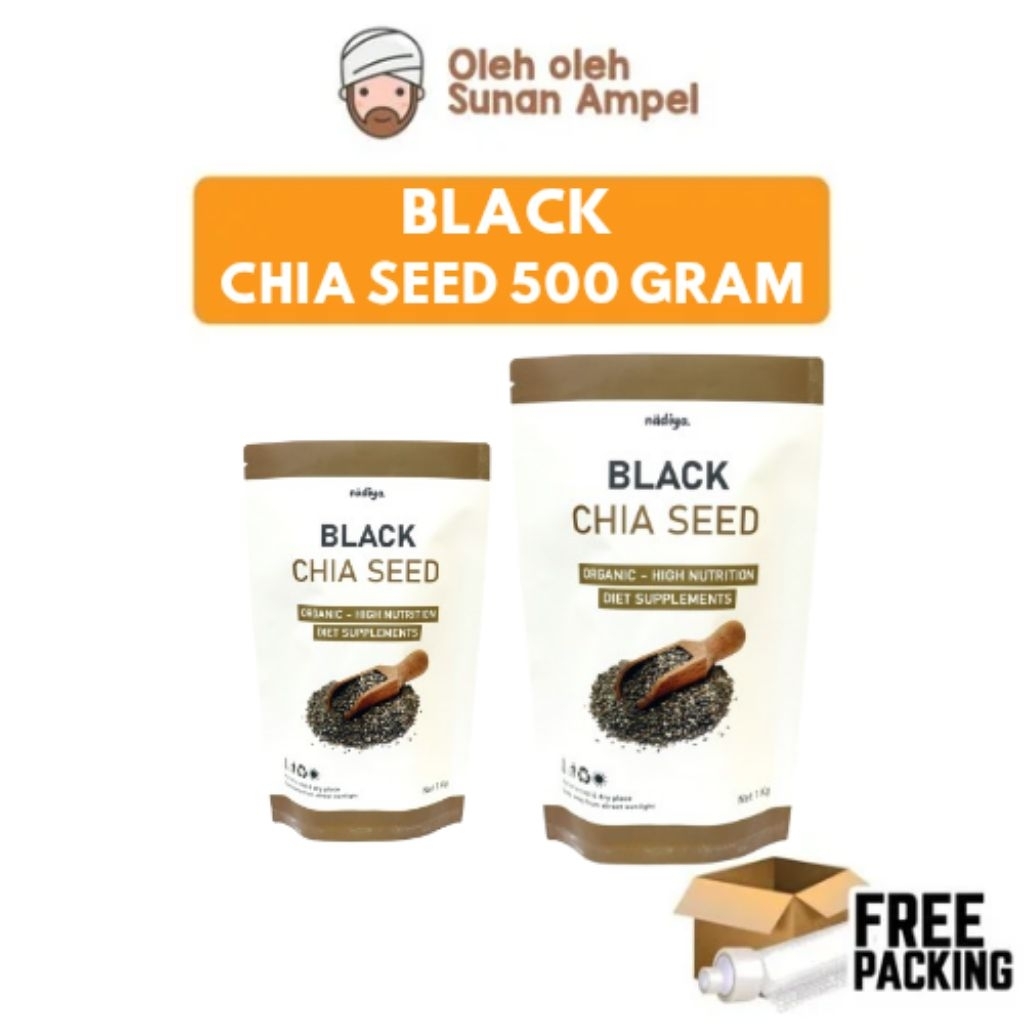 

NADIYA BLACK CHIA SEED 500 GRAM KEMASAN PREMIUM High Nuttition Asli Organic Dapat DIkonsumsi