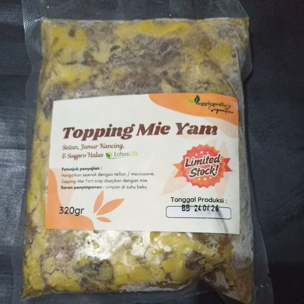 

topping mie yam vegetarian vegan