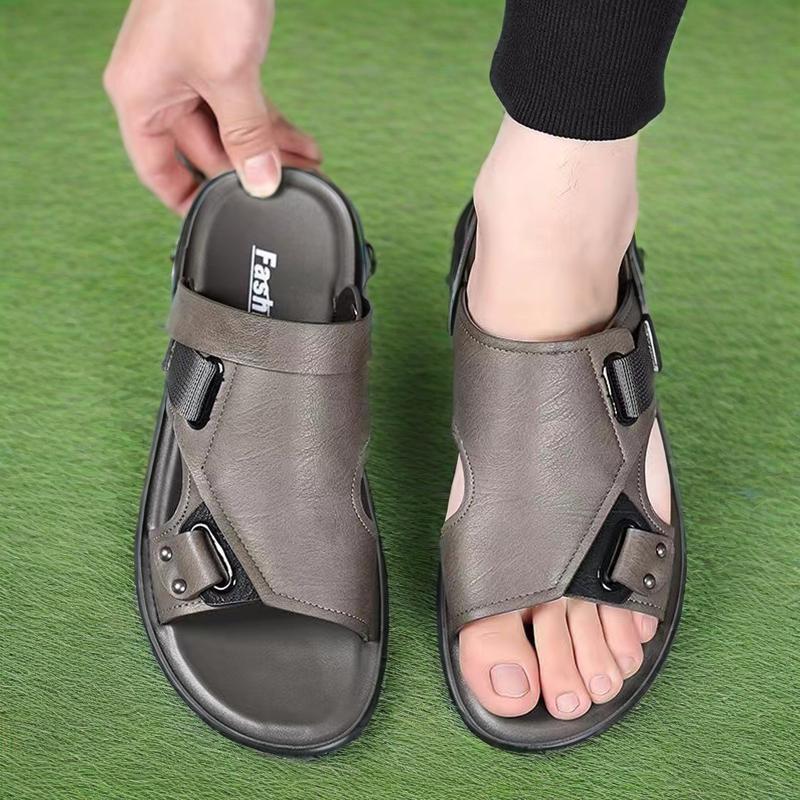 Sepatu Sandal Pria Dengan Dasar Tebal Dan Kulit Asli, Sepatu Sandal Untuk Istirahat casual