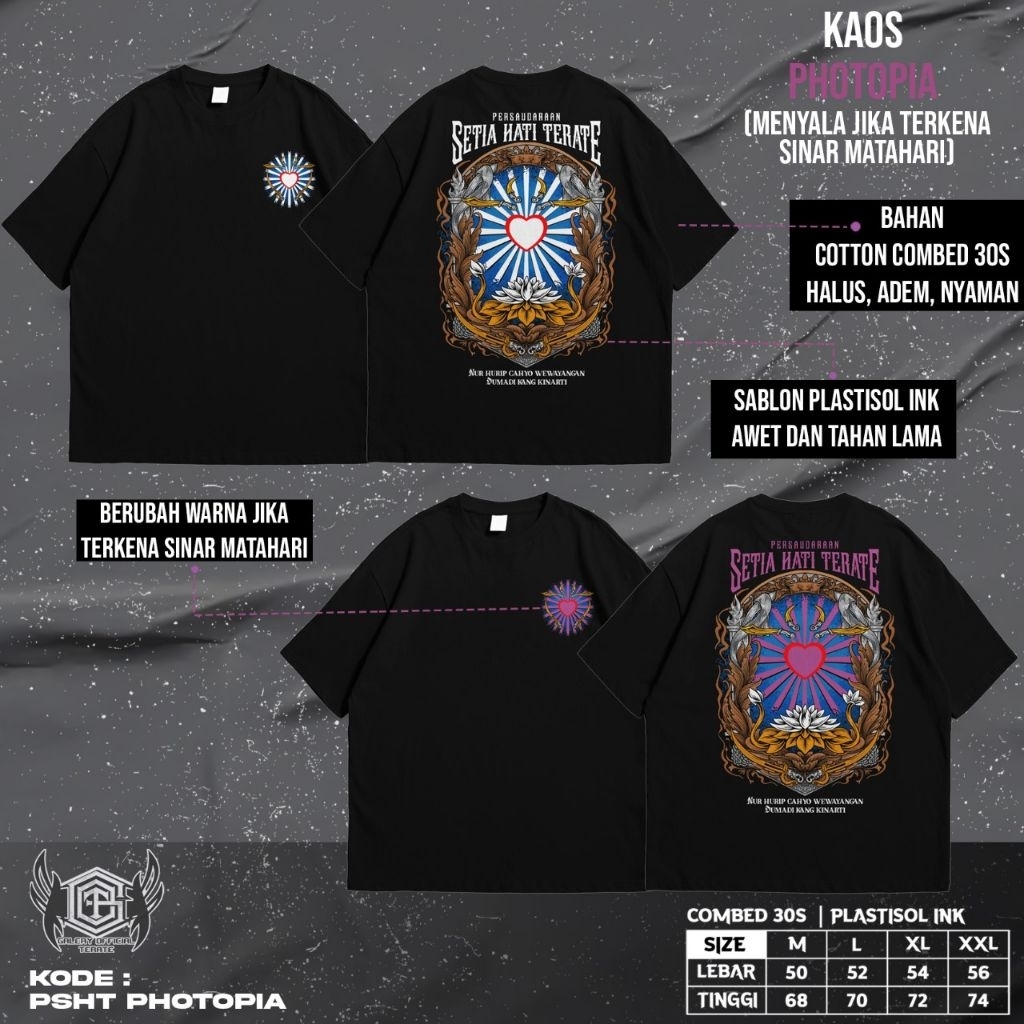 KAOS PHOTOPIA PSHT TERBARU VIRAL // KAOS PSHT PHOTOPIA KEREN // KAOS SABLON GLOW IN THE DARK KEREN /