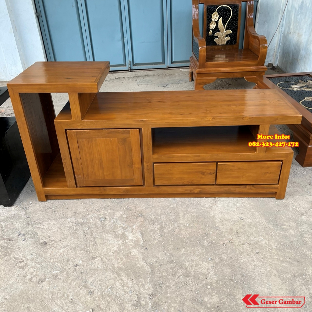 Bufet / Meja TV Minimalis Mentahan / Meja TV Model L Termurah / Meja TV Jati Minimalis Murah