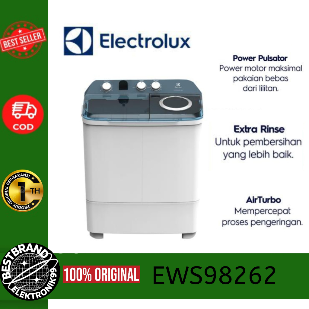 ELECTROLUX EWS98262WA MESIN CUCI TWIN TUB 8KG EWS98262 EWS 98262
