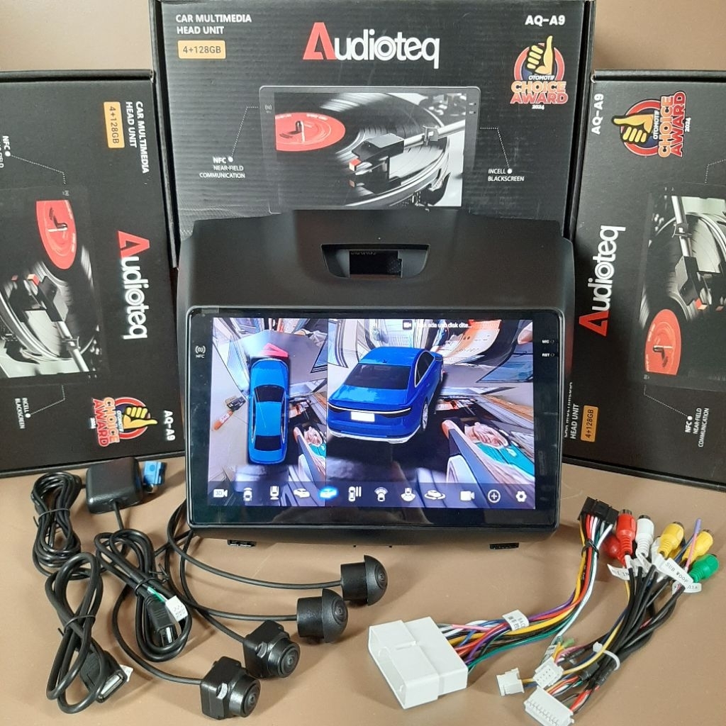HEAD UNIT ANDROID AUDIOTEQ 4/128 NFC + 360 KAMERA ANDROID ISUZU MUX ANDROID 9 INCH AUDIOTEQ NFC WITH