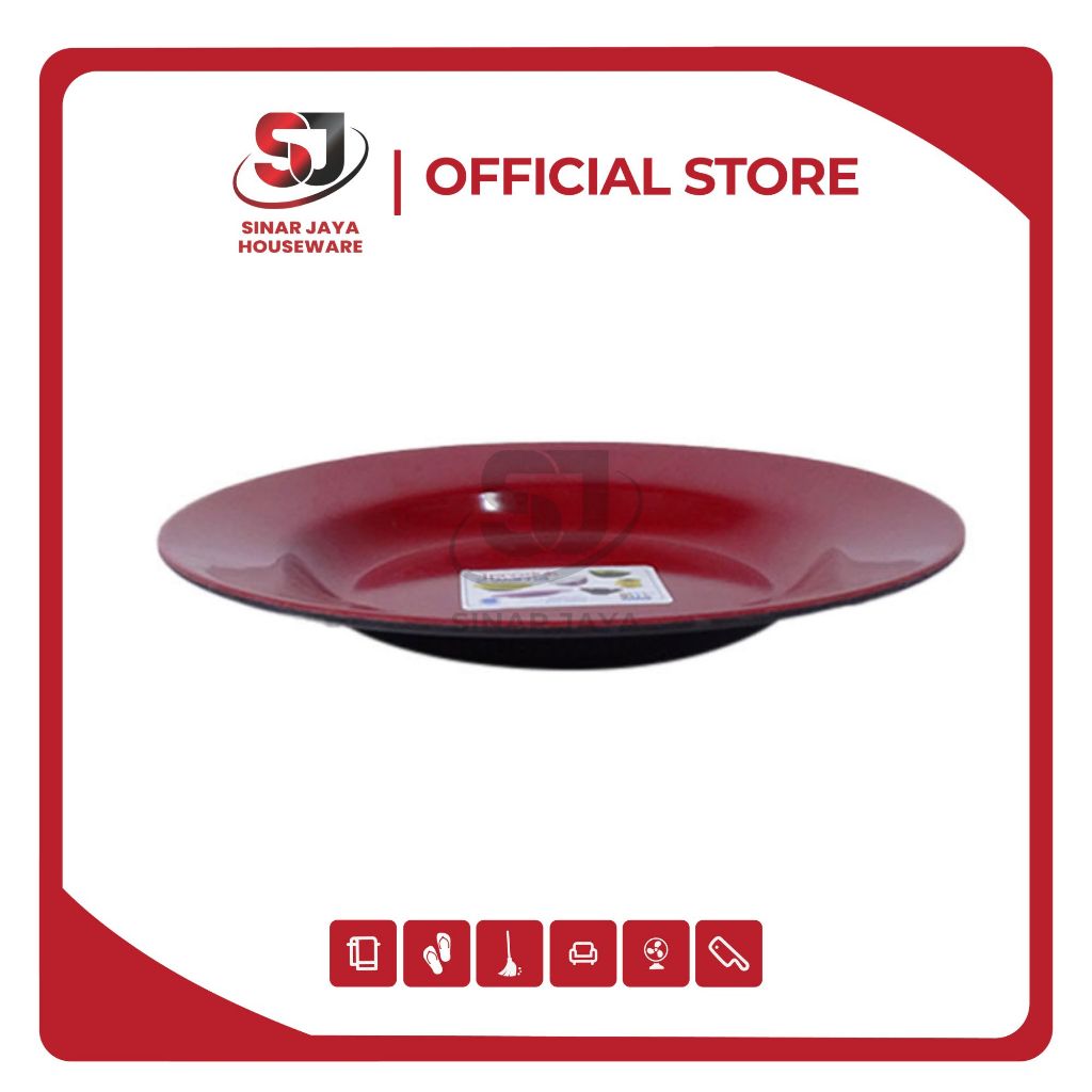 Piring Makan Melamin/Piring 2 Warna 1809 Onyx