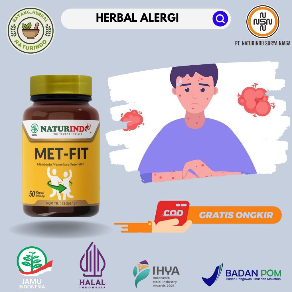 Obat Herbal Mengatasi Alergi Gatal-Gatal Naturindo Metfit