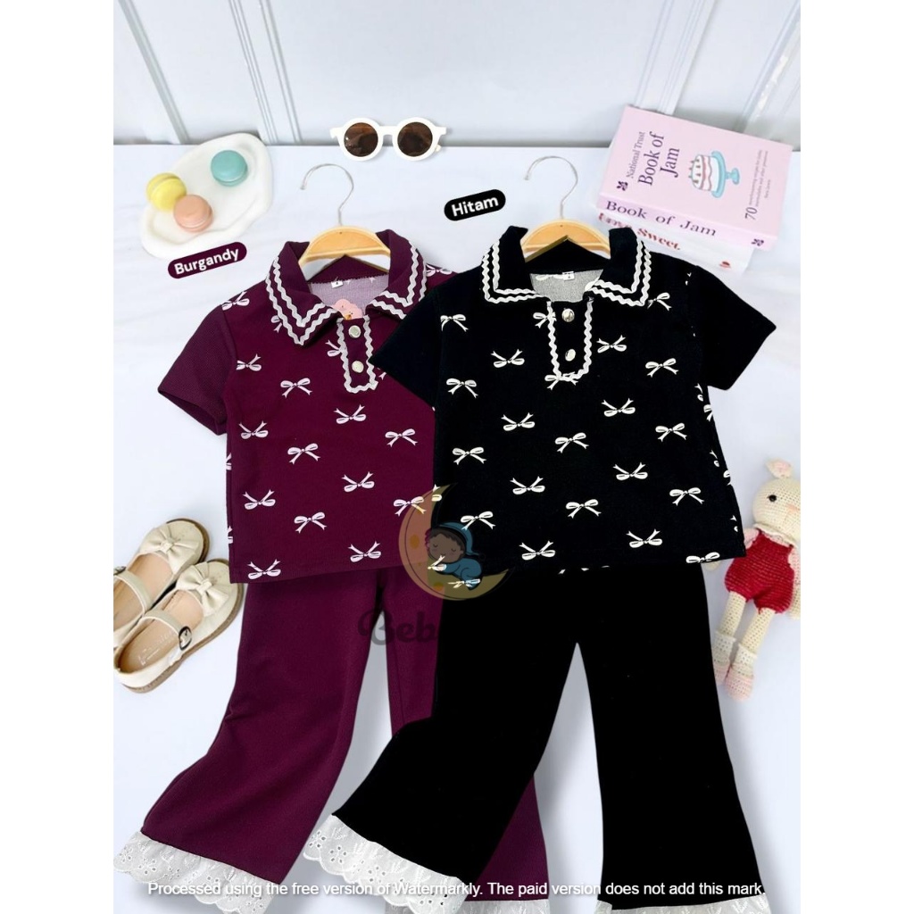 One Set Lebaran 2026 Stelan Setcelan Anakk Umur 2 4 7Th Baju Muslim Cewe 9-13Tahun Swetelan Setelan 