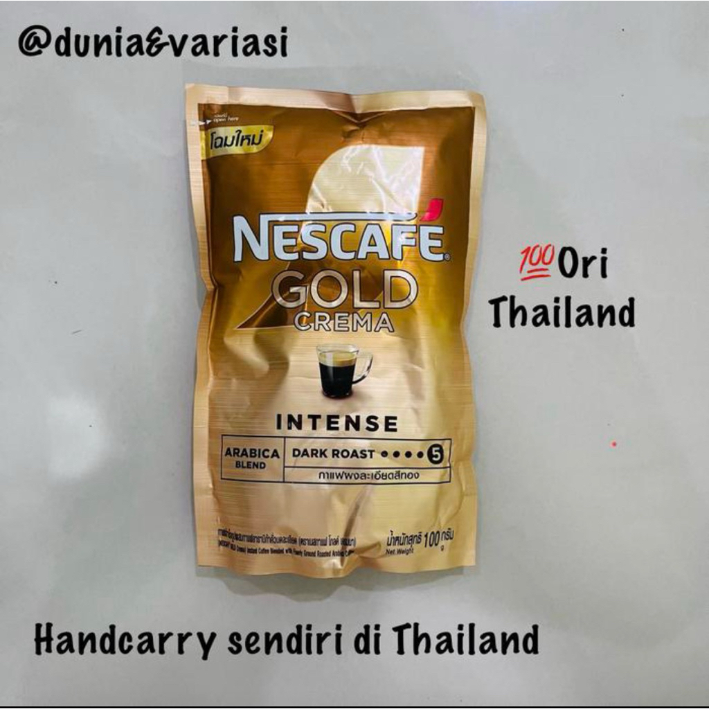 

Kopi Instan Nescafe Gold Crema Intense Arabica Blend Dark Roast Thailand