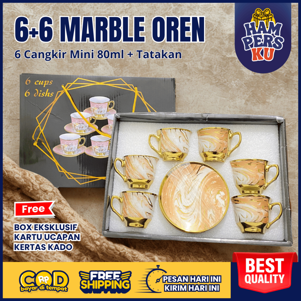 Hampers Gelas Cangkir Marble Aesthetic Souvenir Premium Mug Couple Kado Pernikahan Cangkir Set