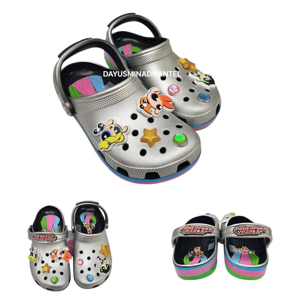 Sepatu Sandal Wanita Crocs Power Puff Girl Clog / Crocs Anak & Dewasa