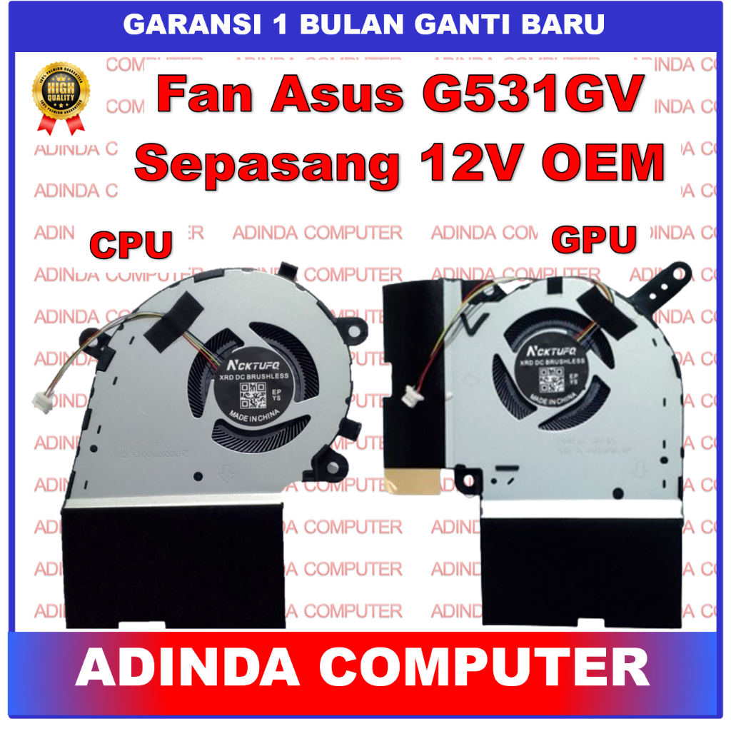 Fan Asus ROG Strix G531GV G531 G512LV G532 G532LWS G712 G712LV CPU 12V Kanan OEM