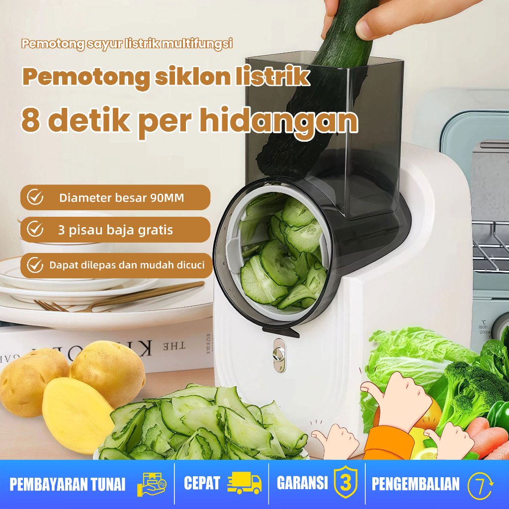 Pemotong Sayuran Multifungsi Elektrik Pemotong Sayuran Listrik Parutan Keju Listrik Otomatis 316