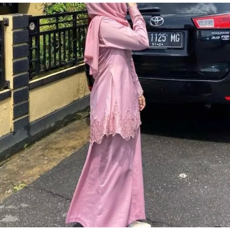 KODE A82C Baju Kurung Renda Malaysia SATU SET REAL PICT BISA REQ BUSUI
