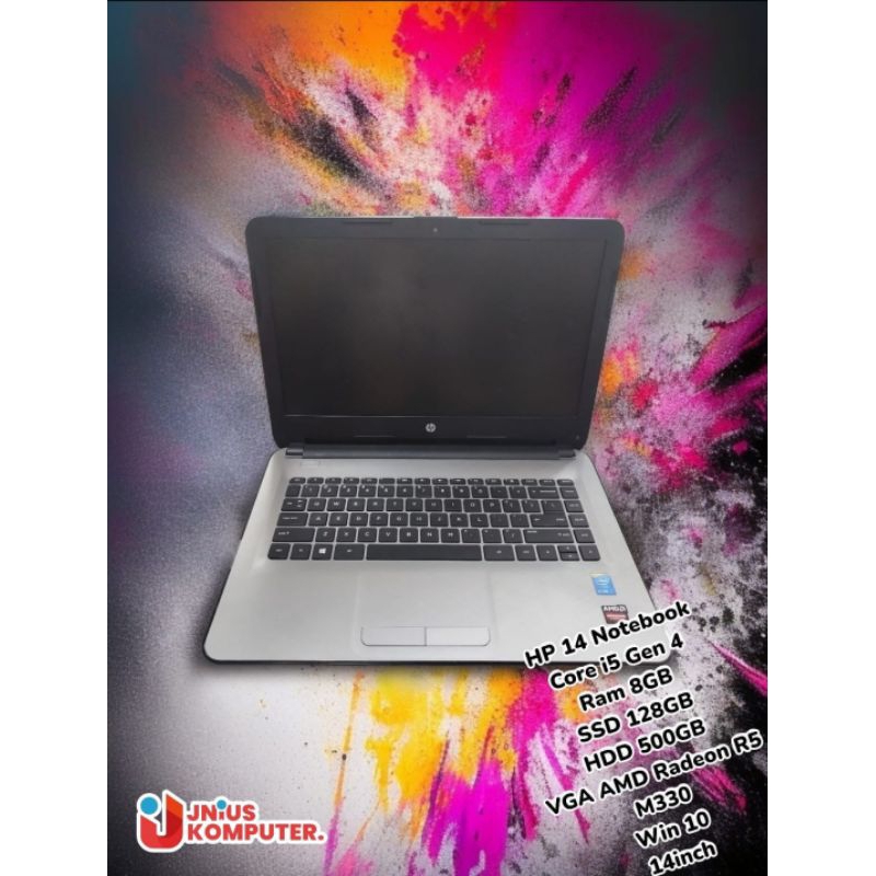 HP 14 NOTEBOOK/CORE I5 GEN 4/RAM 8 GB/SSD 128GB/HDD 500GB/VGA AMD RADEON