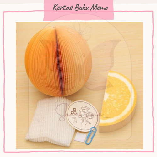 

Kertas Buku Memo Pesan Note Notes Lucu Unik Model Buah Jeruk