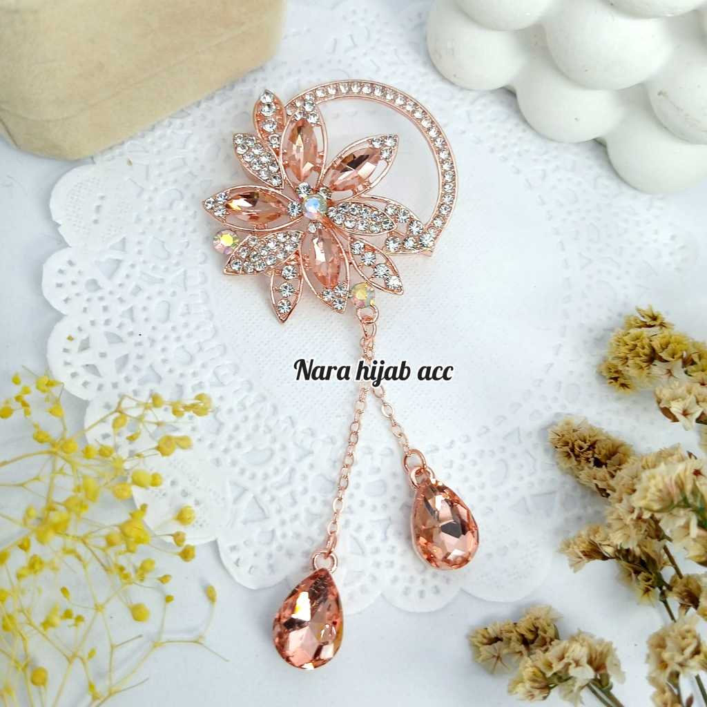 Bros Jilbab Bross Jurai Hijab Cantik Mewah Accesories Wanita Hijab 4.5cm