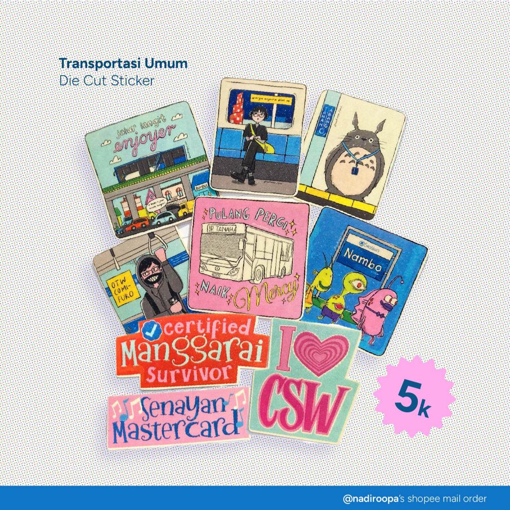 

Transportasi Umum Die Cut Sticker | NADIROOPA