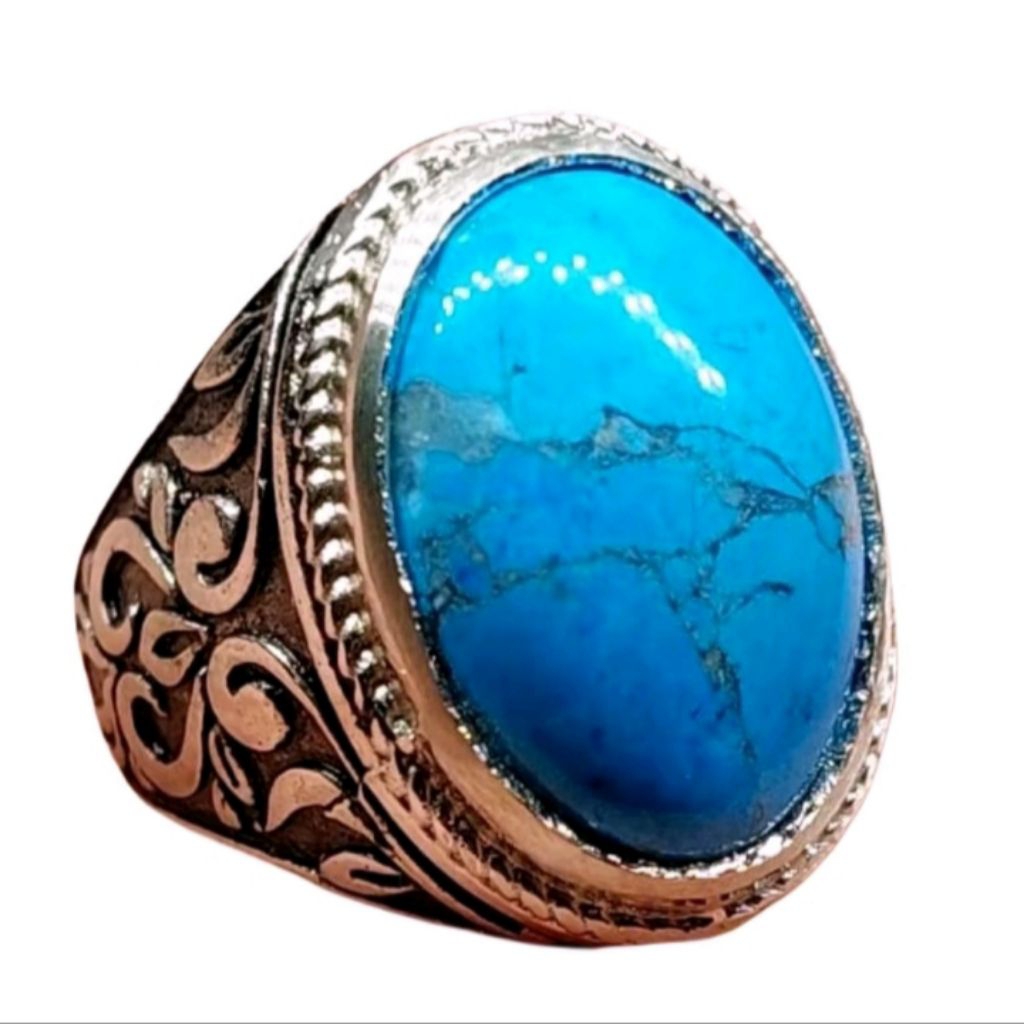 cincin pirus persia biru urat hitam