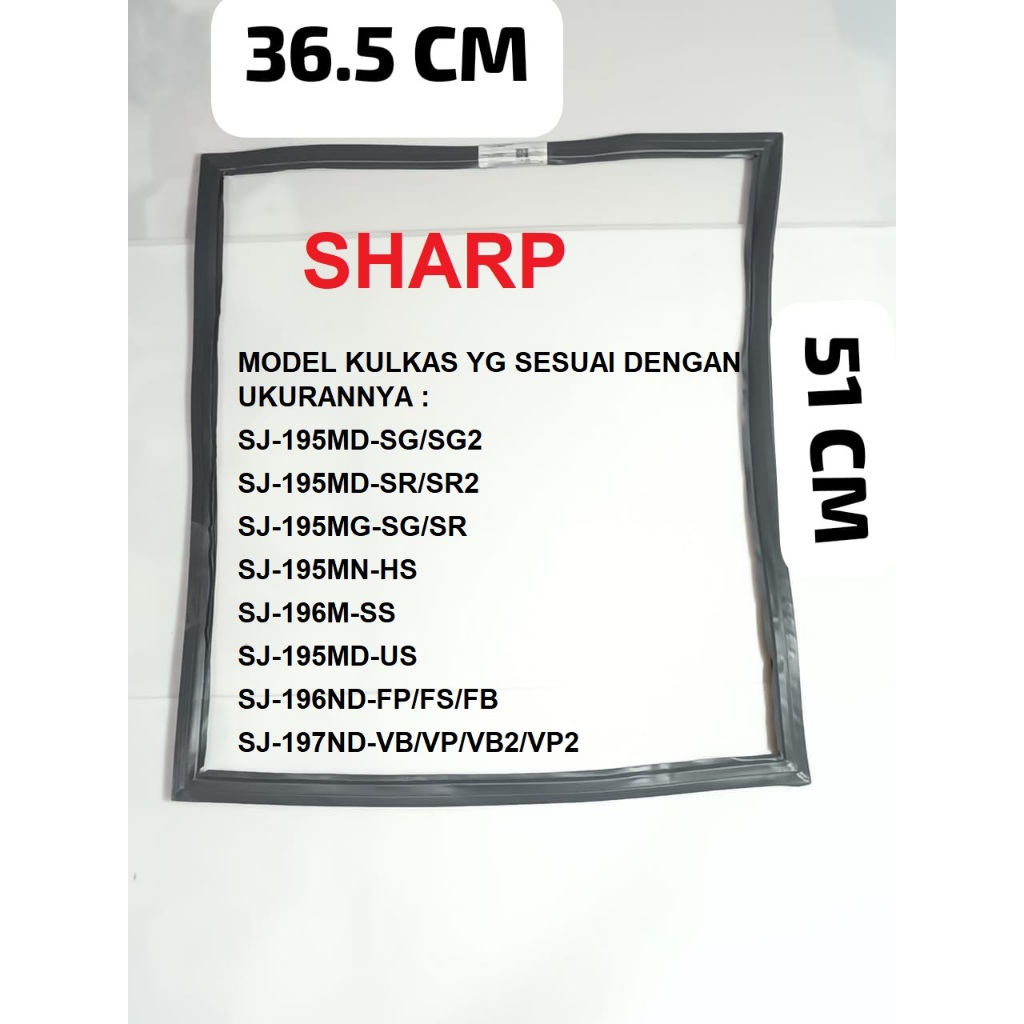 ORIGINAL KARET PINTU KULKAS SHARP GASKET KARET MAGNET PINTU KULKAS SHARP 2 PINTU PPACFA002VDEA