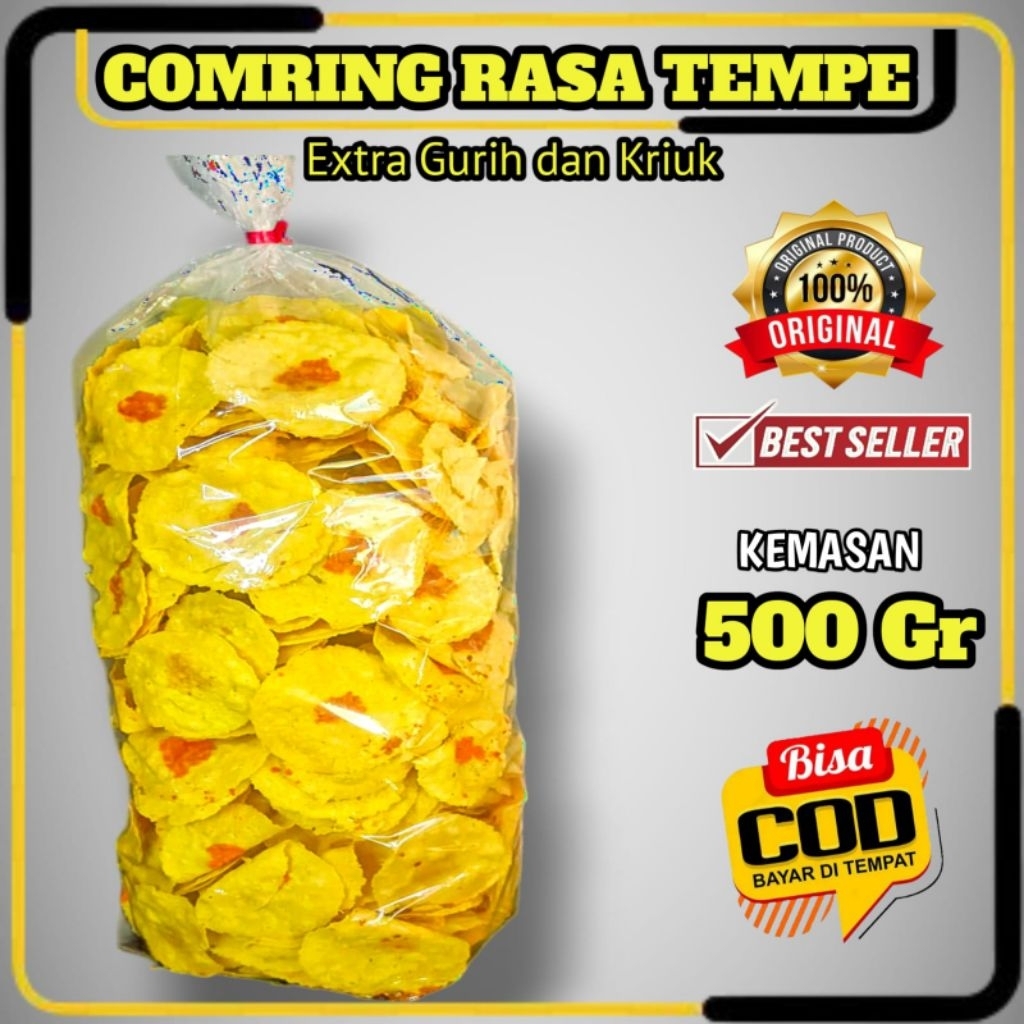 

CEMILAN COMRING ISI TEMPE MURAH 500 Gram ( BAYAR DITEMPAT) Lebih Gurih Dan Kriuk