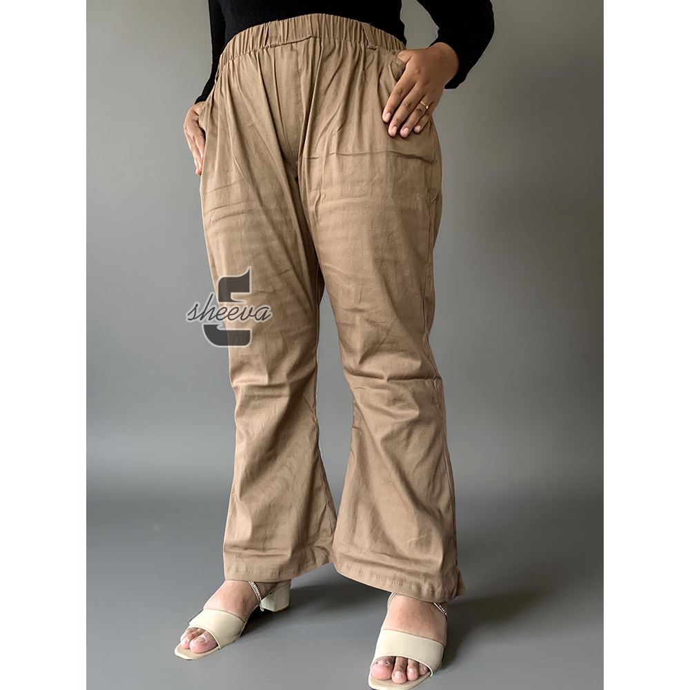 Sheeva Karmila Cutbray Pants Celana Cutbray Basic Katun Twill Wanita Jumbo