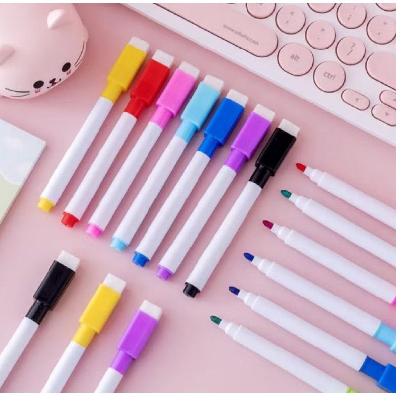 

Spidol Anak Mini Kecil Papan Tulis White Board Warna Warni Erasable Dengan Penghapus Wipe & Clean