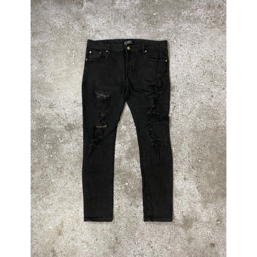 Amiri ripped distressed black jeans