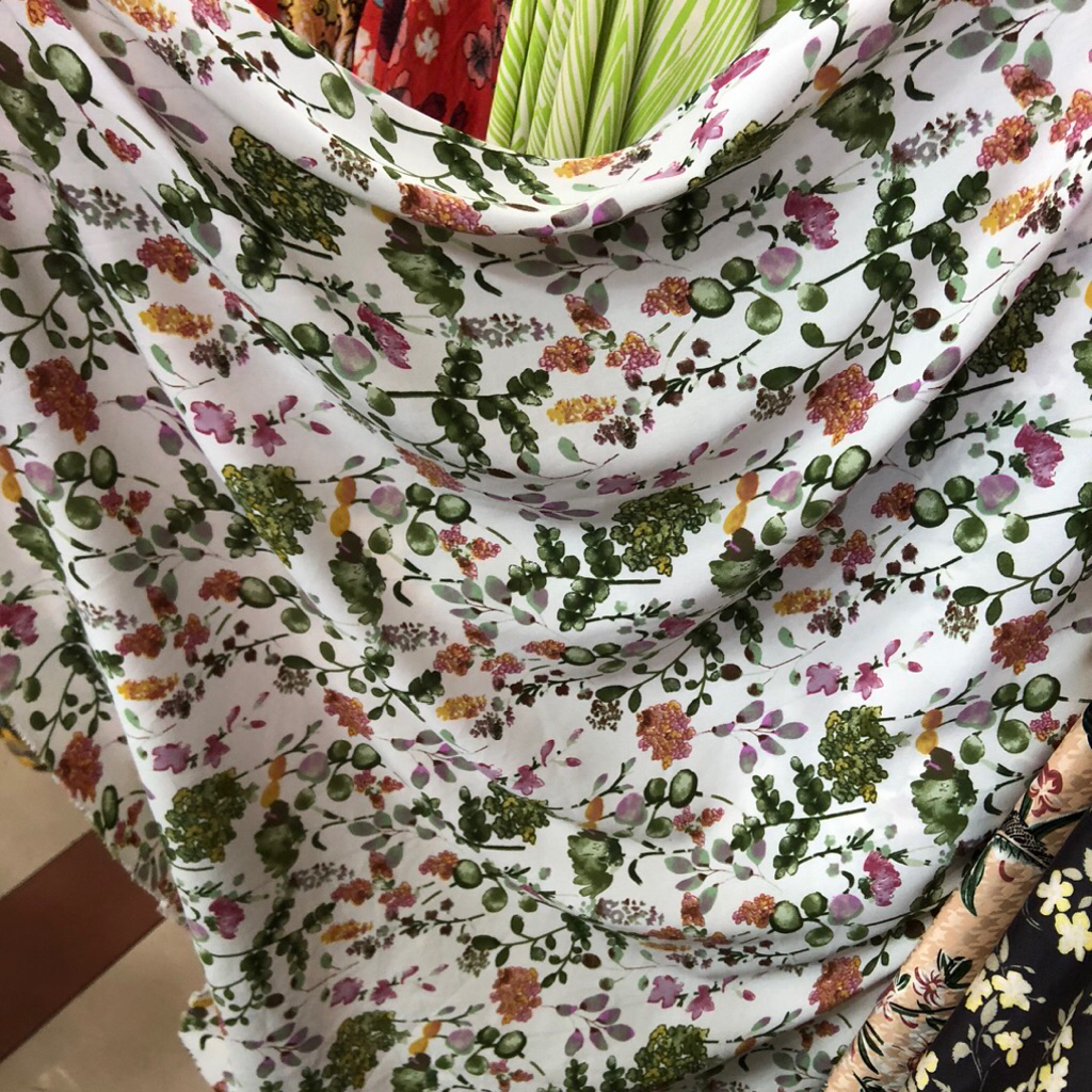 kain wolly crepe motif bunga - kain wolly crepe motif premium lqd