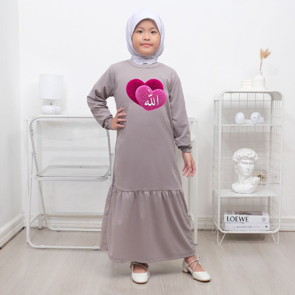 gamis anak perempuan gaun panjang umur 2-12 tahun