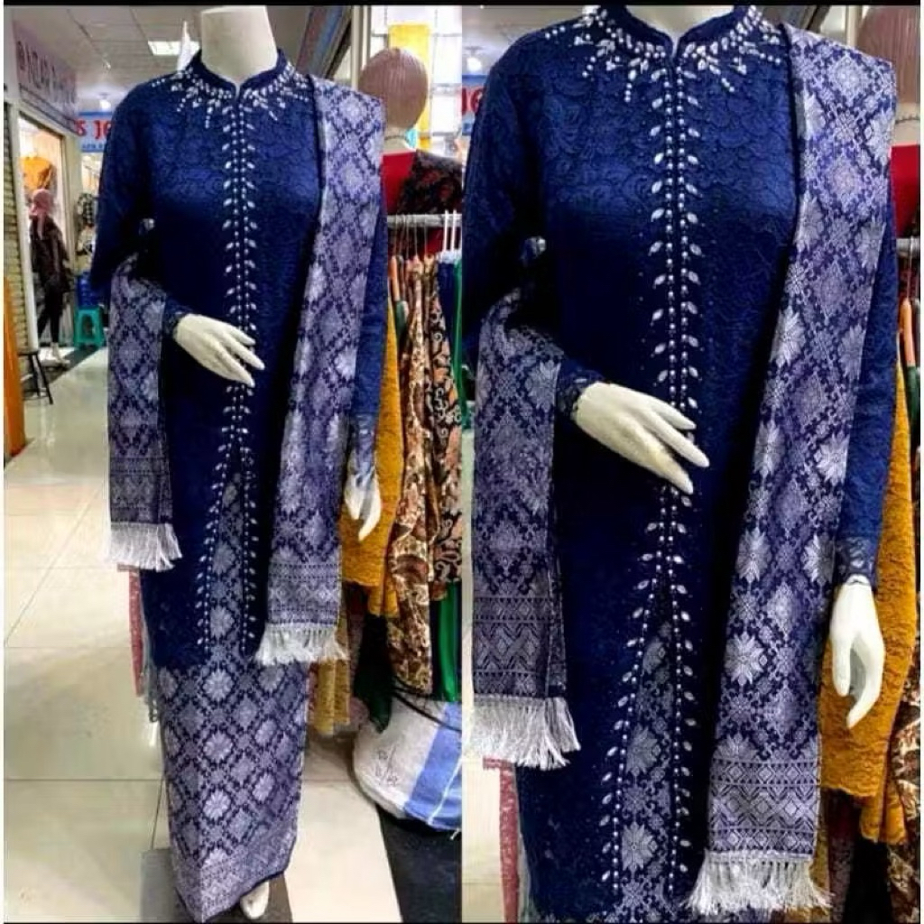 set kebaya songket selendang mewah elegan busui/ kebaya modern / kebaya kondangan / kebaya pesta