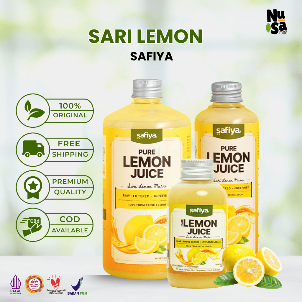 

Sari Lemon Safiya 500 ML Juice Pure Lemon 100% Fresh Detox Sehat