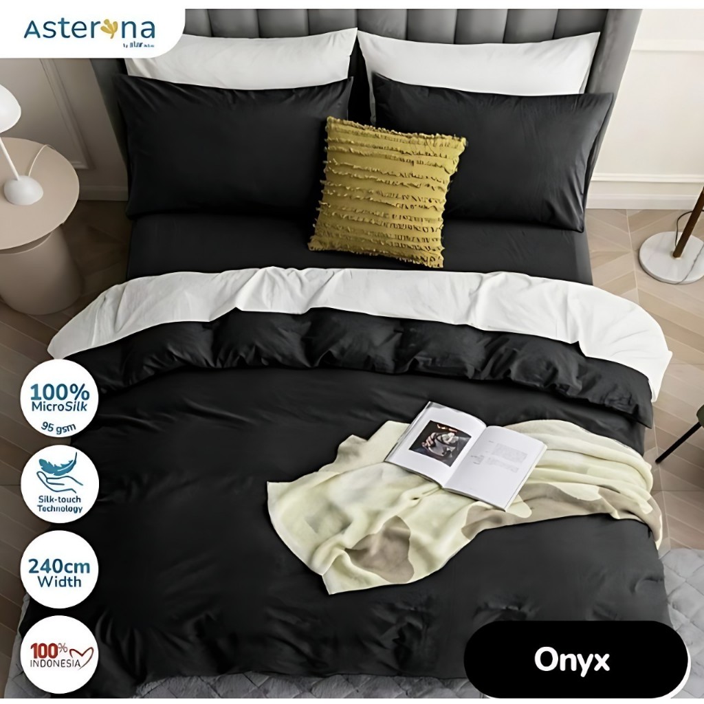 COD SEPREI Polos Premium Warna ONYX / HITAM Sprei ANTI GESER Ukuran All Size Kain Microsilk Homemade