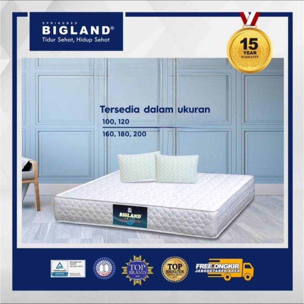 BIGLAND SPRINGBED DELUXE FLORA WARNA RANDOM / TERSEDIA UKURAN 90/120/160/180/200