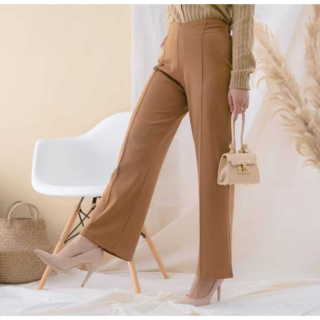 BIGG PROMO Kulot Scuba Zipper Premium Celana Scuba Zipper Resleting Depan Kulot Ootd Kekinian