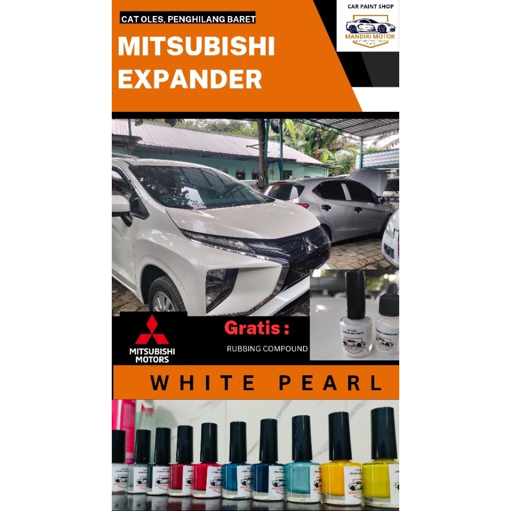 cat oles, mobil expander putih mutiara