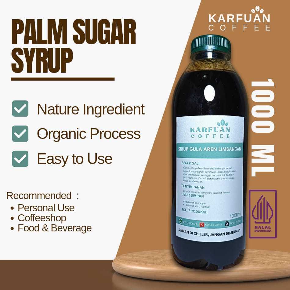 

Karfuan Gula Aren Cair 100% Kemasan Botol 250 ml , 500ml, 1000 ml - Palm Sugar Syrup