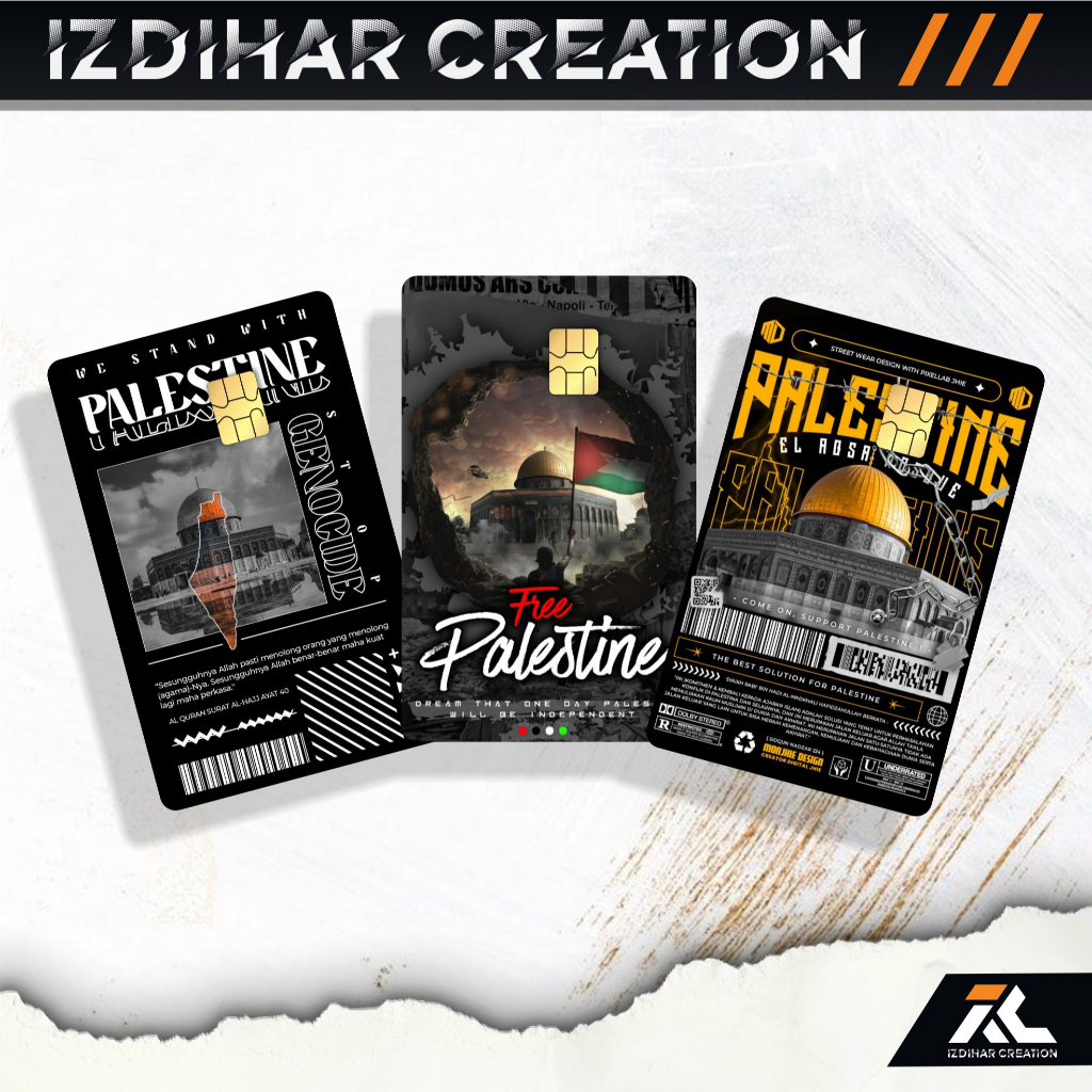 

Stiker Palestine Free Gaza -IZDIHAR CREATION- Garskin Stiker Pelindung Kartu