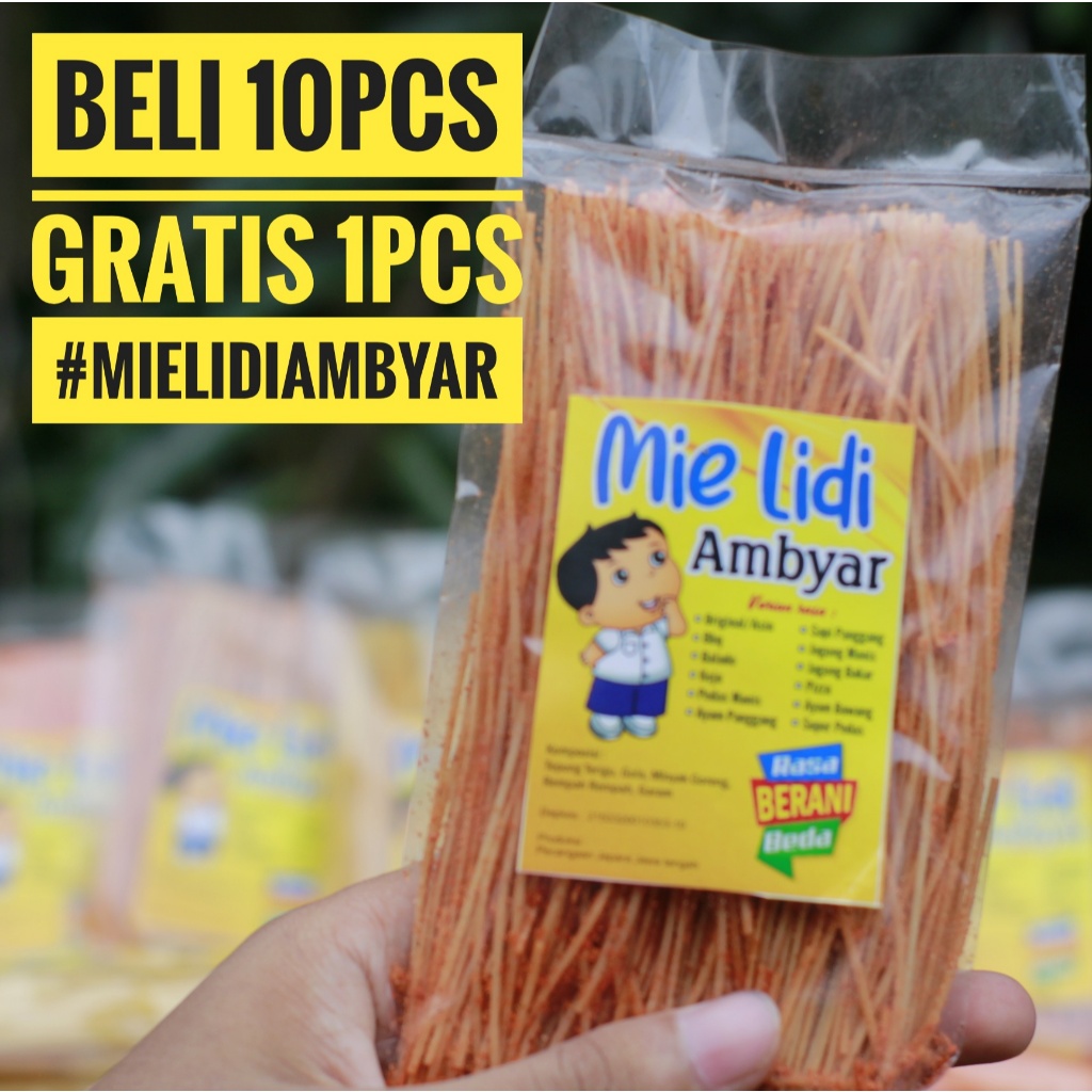 

Mei Lidi 50gr, 150gr, 200gr /Mie Kremes/Mie Lidian/mielidi/miegepeng/milidimurah /jajanan/snack