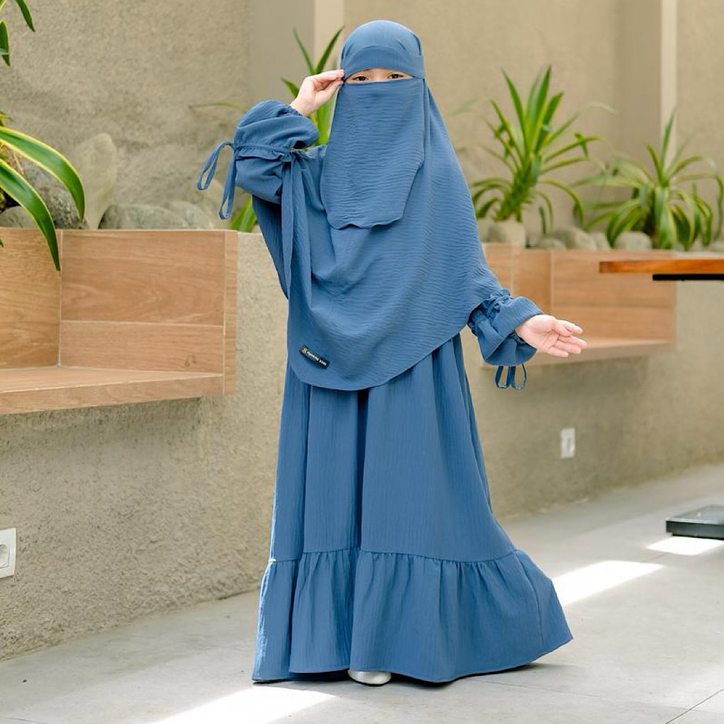 NEW DEALS Syakila Kids,Medina Set Gamis Anak Syari Khimai Bergo Free Cadar Bandana Untuk Anak Usia 2