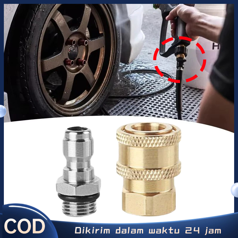 Konektor Adaptor M14 Male & M14 Female Auto Adaptor Nepel Swivel Anti Kusut Konektor Pencuci Berteka