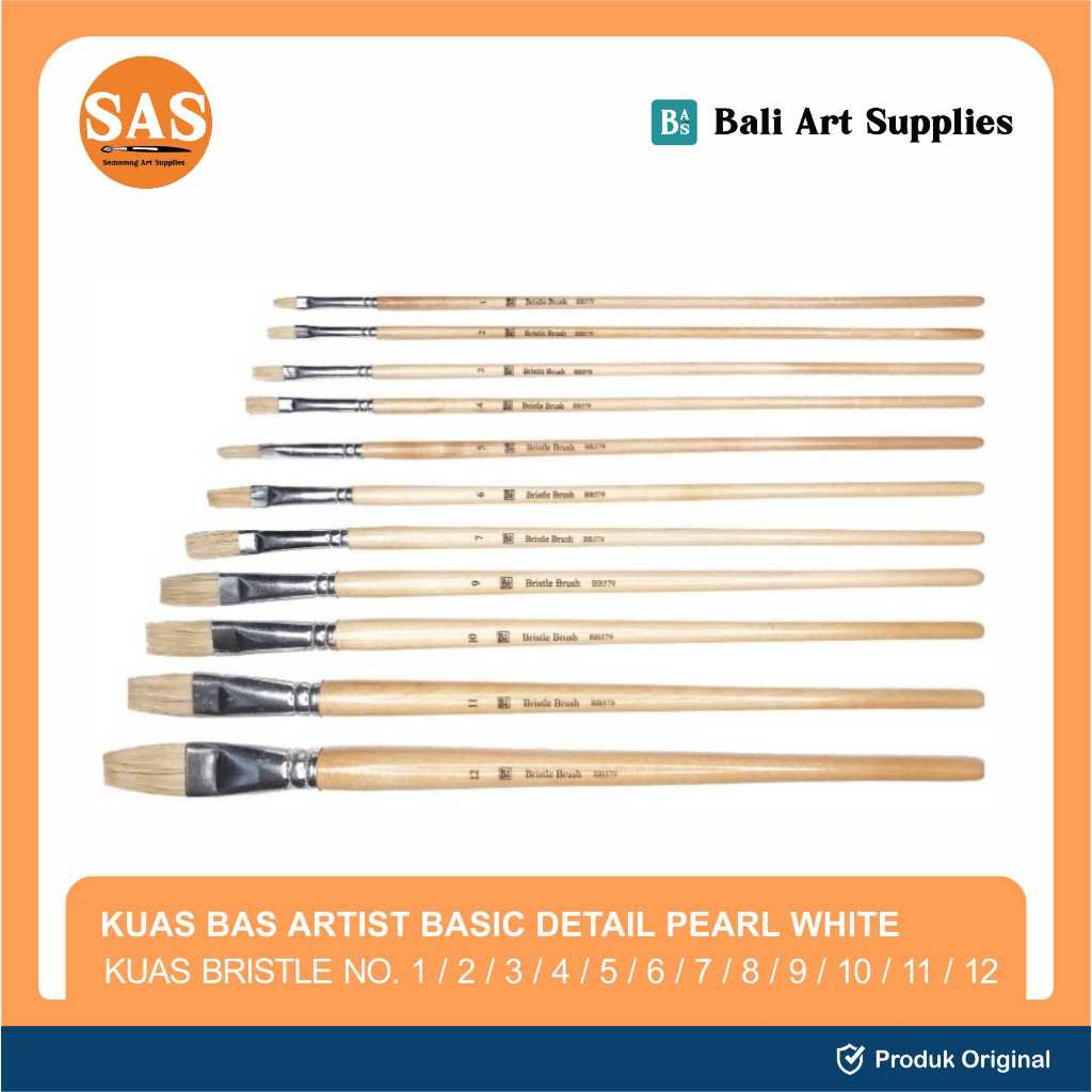 

Bali Art Supplies - Single Bristle Brush Long Handle - Kuas Lukis - SAS