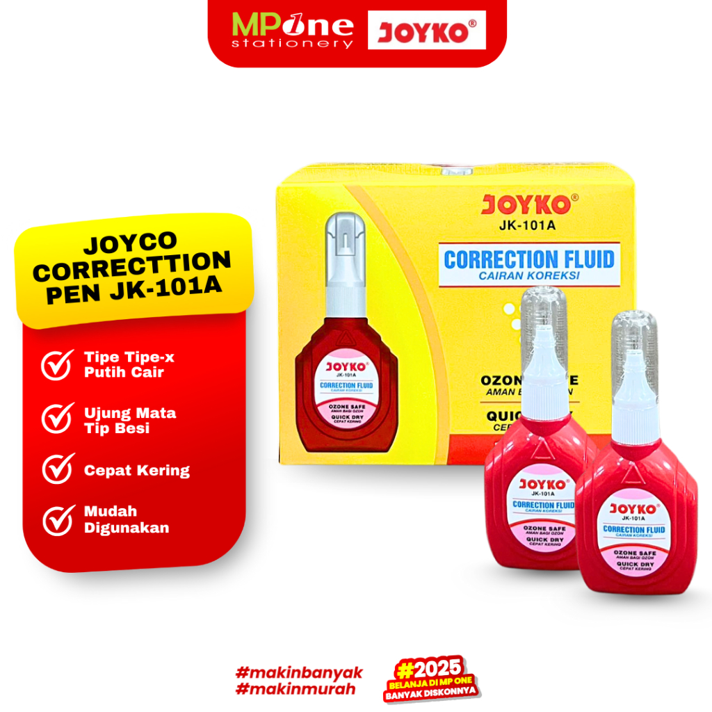 

Joyko Tipe-x Pen Cair JK-101A / Correction Pen Fluid Mata Besi Tipex Koreksi JOYCO