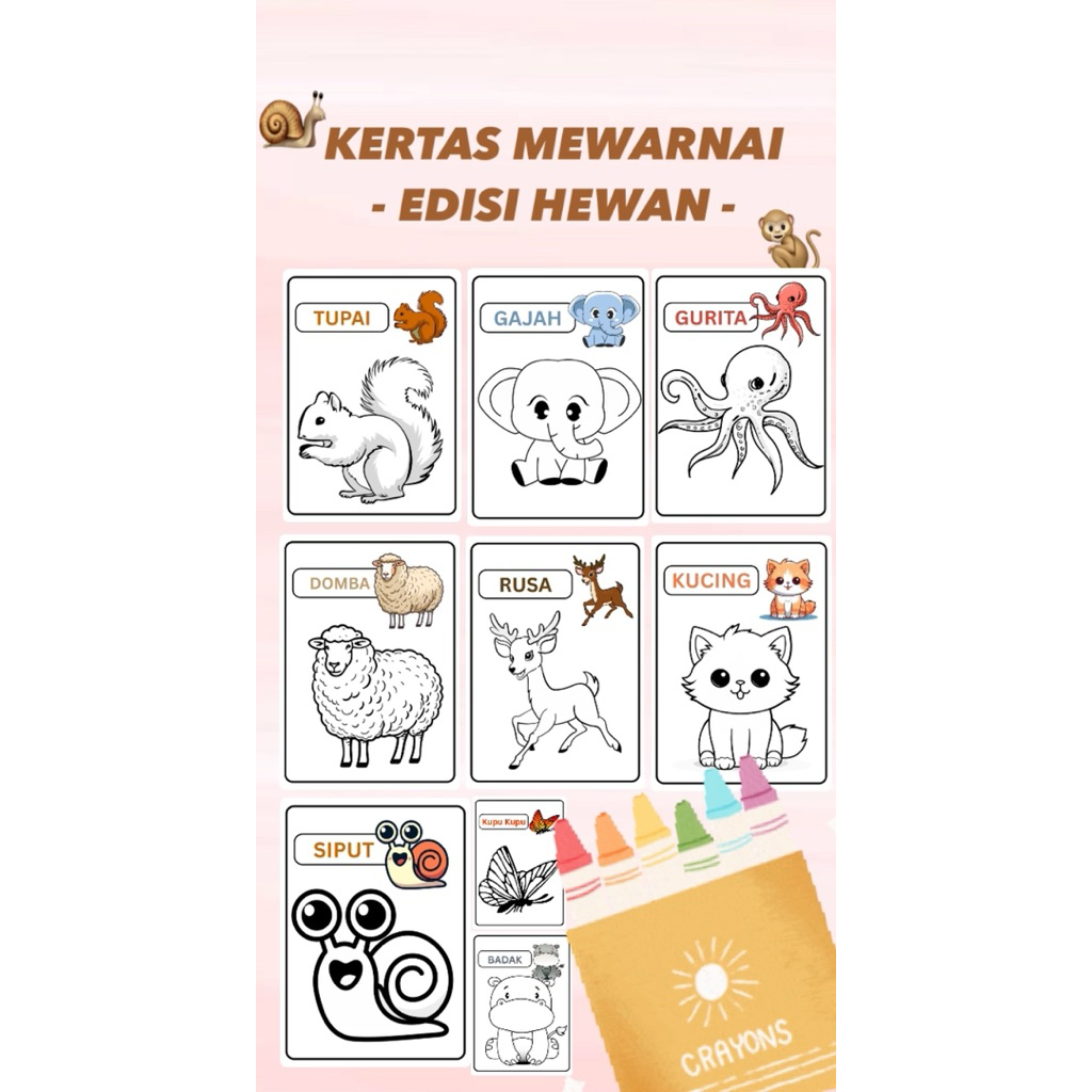 

Kertas Mewarnai Kertas Gambar Edisi Binatang
