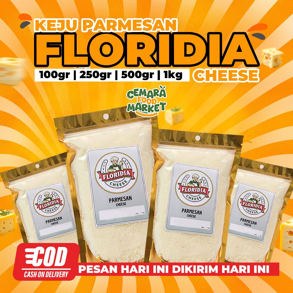 

FLORIDIA Parmesan Cheese 100gr / Keju Parmesan Bubuk / Grated Parmesan