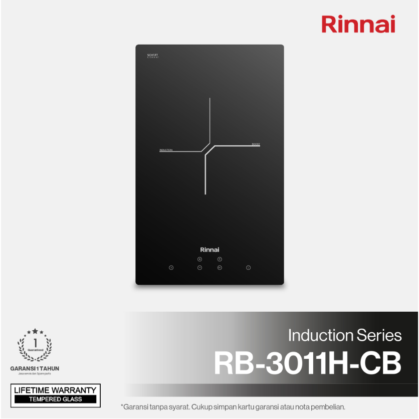 Kompor Tanam Induksi Rinnai RB-3022H-CB - 2 Tungku Soft Touch Screen