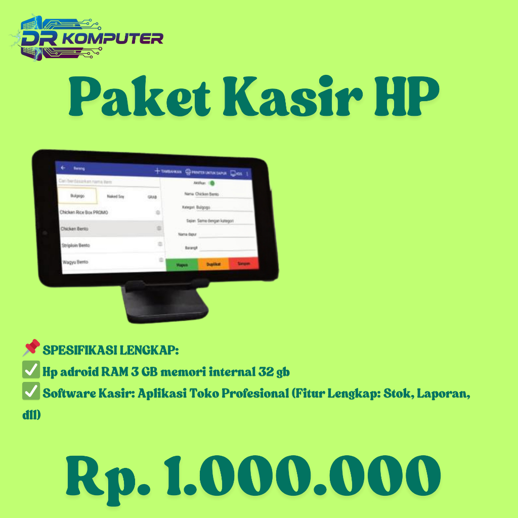 paket hp kasir