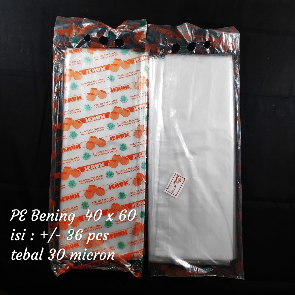 Kantong Plastik PE Bening Uk 40x60 (isi 30 Pcs), Plastik Bening, Plastik Sayur