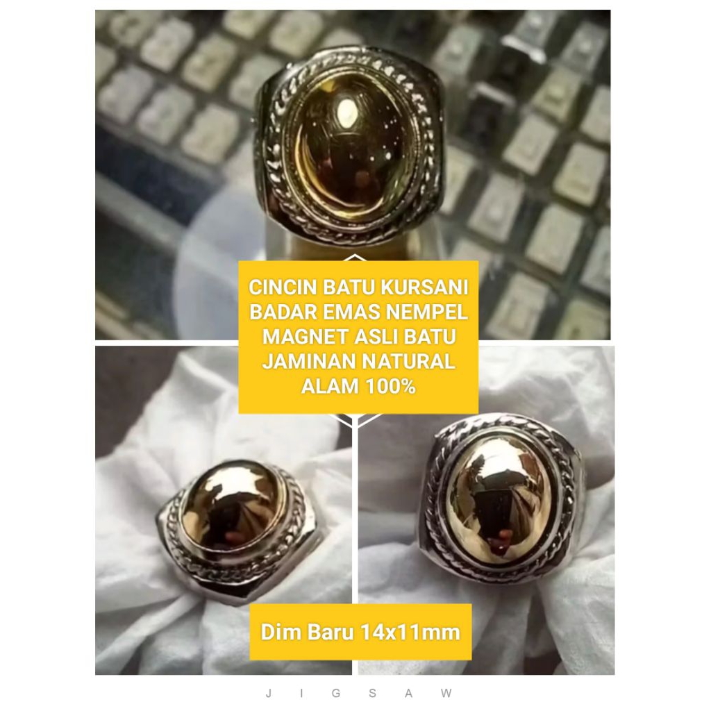 CINCIN BATU  BADAR EMAS NATURAL