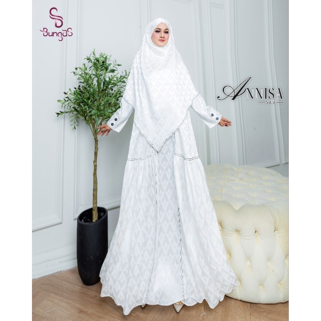 Gamis Syari Annisa Set French Khimar By BUNGAS syari/Gamis Umroh Terbaru